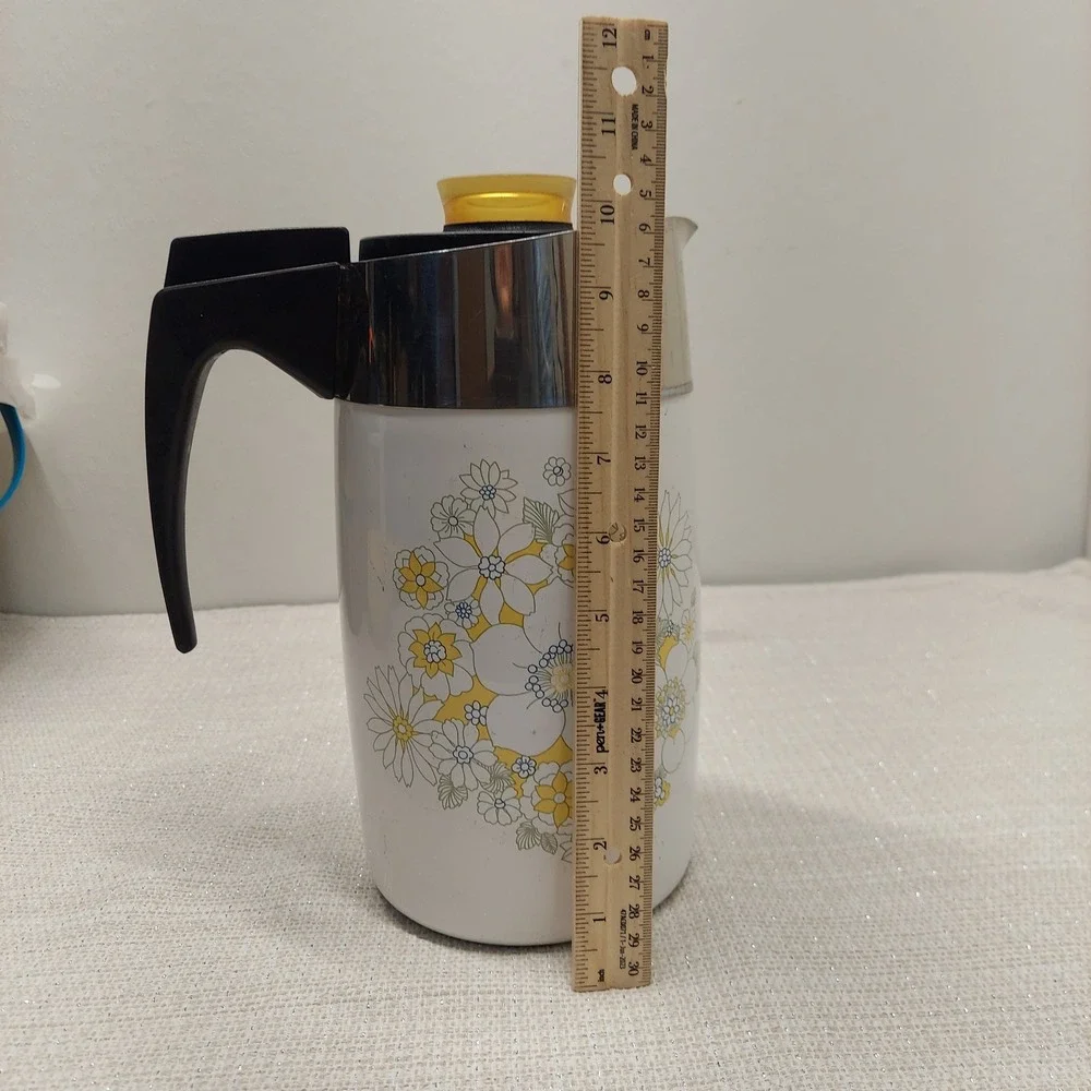Corning Ware Floral Bouquet 10 Cup Electric Percolator Coffee Pot Complete Works - Picture 12 of 13